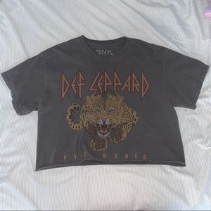 def leppard Pyromania tour cropped tee